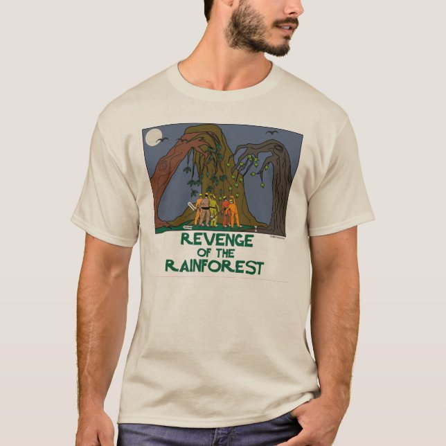 Camiseta Venganza de la selva tropical salva árboles de pla (Anverso)