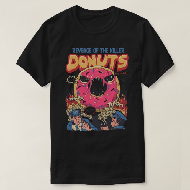 Camiseta Venganza de los asesinos donuts (Diseño del anverso)