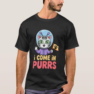 Camiseta Vengo en Gatos Alien Purrs Divertido Gato Alien Ch