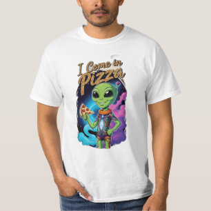 Camiseta "Vengo en pizza" en lugar de "Paz"