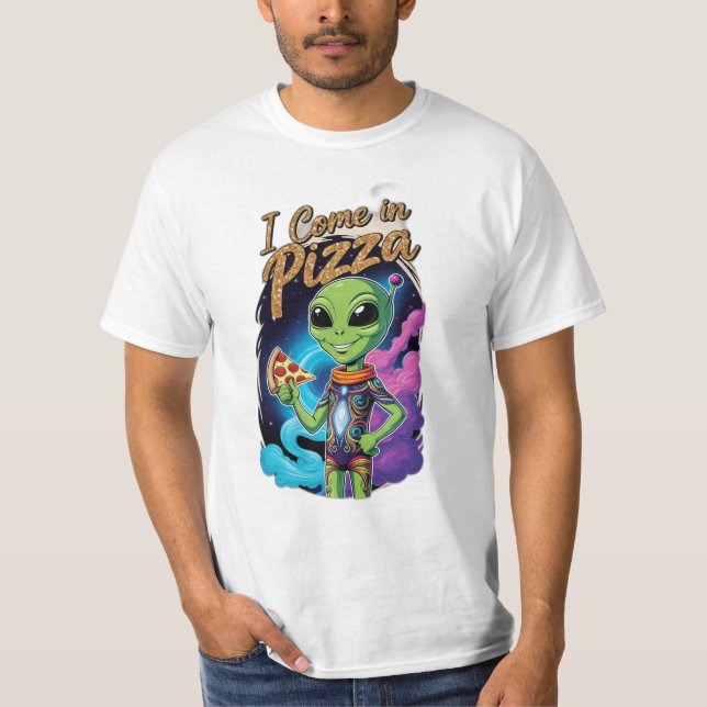 Camiseta "Vengo en pizza" en lugar de "Paz" (Anverso)