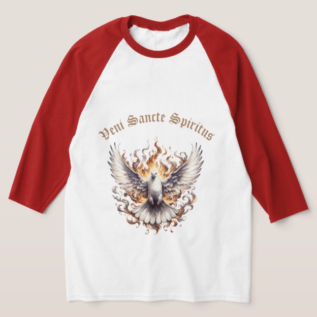 Camiseta Veni Sancte Spiritus - Ven Espíritu Santo Raglan (Distribución)
