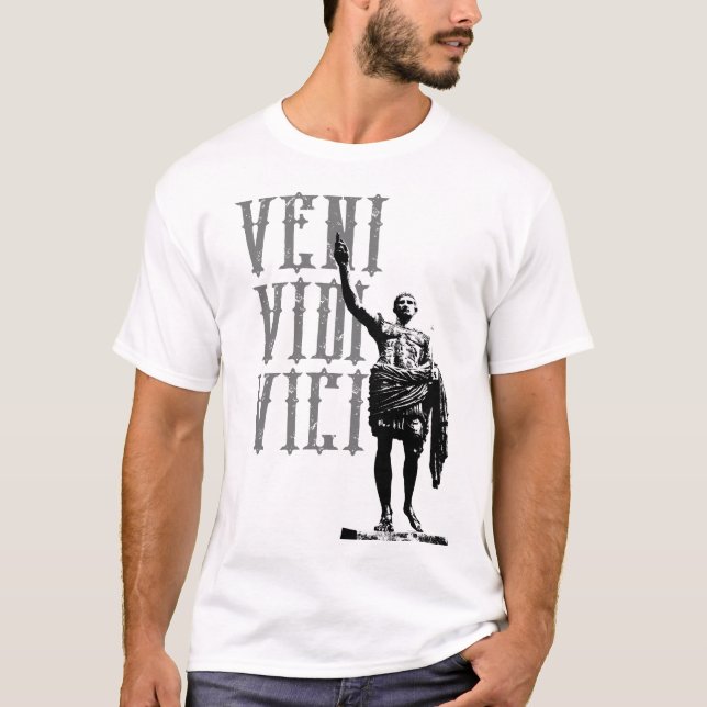 Camiseta Veni Vidi Vici Caesar Motivación De Citas Mens (Anverso)