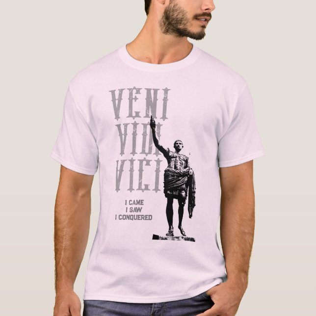 Camiseta Veni Vidi Vici Caesar Pale Pink Mens Template (Anverso)