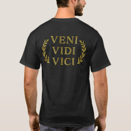 Camiseta Veni Vidi Vici en Faux Antique Gold Funny