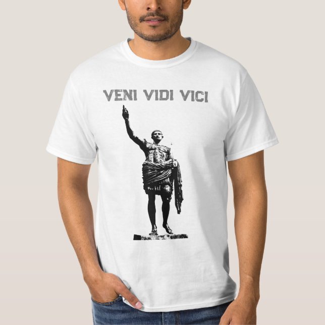 Camiseta Veni Vidi Vici Motivación Caesar Cita Mens (Anverso)