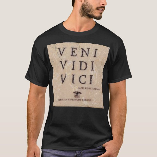 CAMISETA VENI VIDI VICI = VINO QUE CONQUISÉ (Anverso)