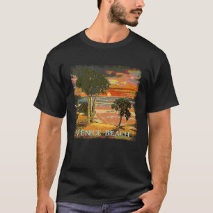 Camiseta Venice Beach CA Sunset Palm Tree Beach Retro Vinta