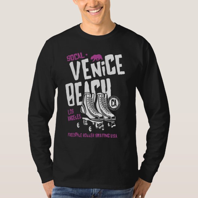 Camiseta Venice Beach California Retro Roller Skate 9 (Anverso)