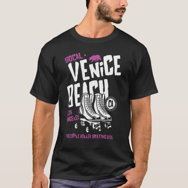 Camiseta Venice Beach California Retro Roller Skate 9 (Anverso)