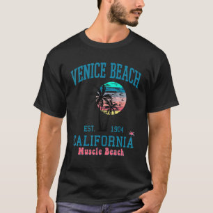 Camiseta Venice Beach California Summer Palm Trees Retro Su