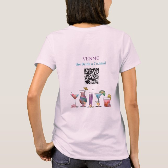 Camiseta VENMO la novia un cóctel código QR personalizado (Reverso)