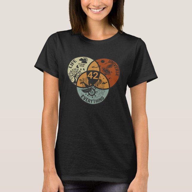 Camiseta Venn Diagram Life The Universe And Everything 42 L (Anverso)
