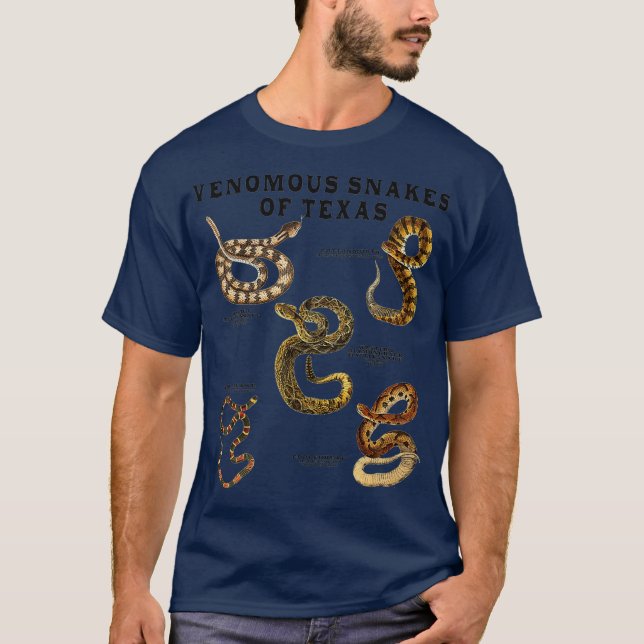 Camiseta Venomous Snakes of Texas Rattlesnake Copperhead (Anverso)