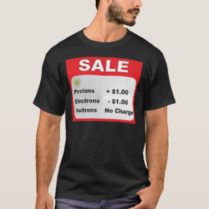 Camiseta venta de los neutrones de los electrones de los