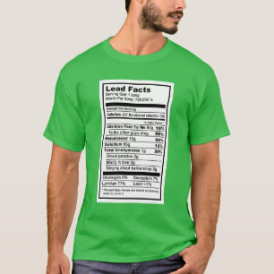 Camiseta Ventaja "información alimenticia de la etiqueta "