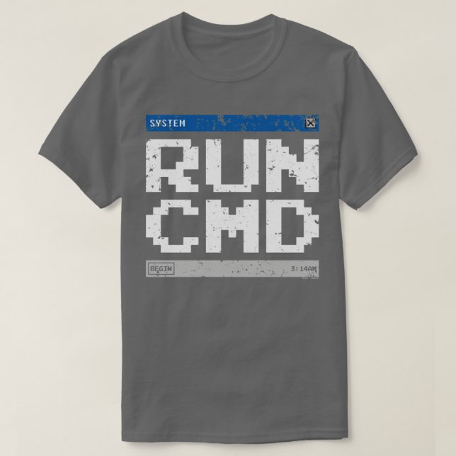 Camiseta Ventana de comandos del sistema desgastada RxTp (Diseño del anverso)