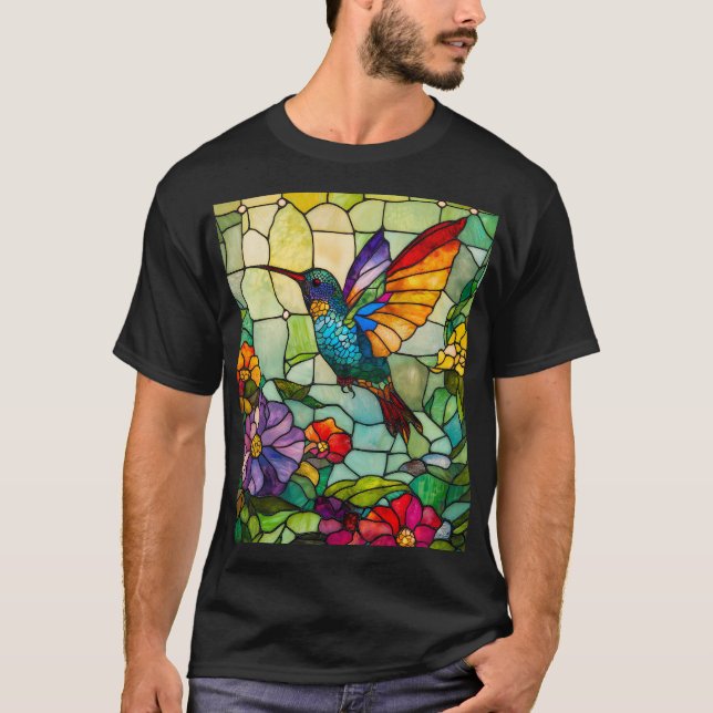 Camiseta Ventana de estilo Tiffany con colibrí (Anverso)