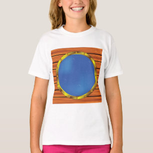 Camiseta Ventana de ojo de buey de barco náutico con agua a
