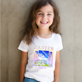 Camiseta Ventana de prado de primavera de Pascua personaliz