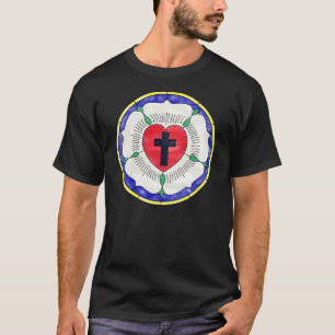 Camiseta Ventana de vidrio tintado de la Rosa de Lutero