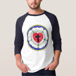 Camiseta Ventana de vidrio tintado de la Rosa de Lutero