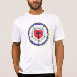 Camiseta Ventana de vidrio tintado de la Rosa de Lutero