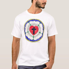 Camiseta Ventana de vidrio tintado de la Rosa de Lutero