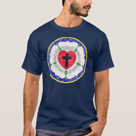 Camiseta Ventana de vidrio tintado de la Rosa de Lutero