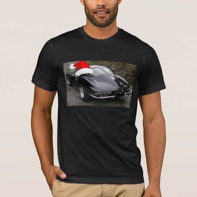Camiseta Ventana/Navidades de división negra Corvette (Anverso)