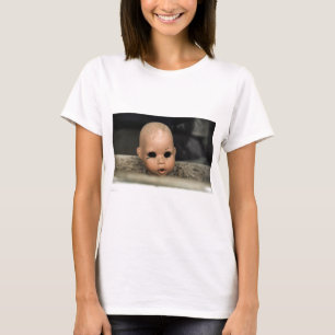 Camiseta Ventana sucia de la cabeza de la muñeca del