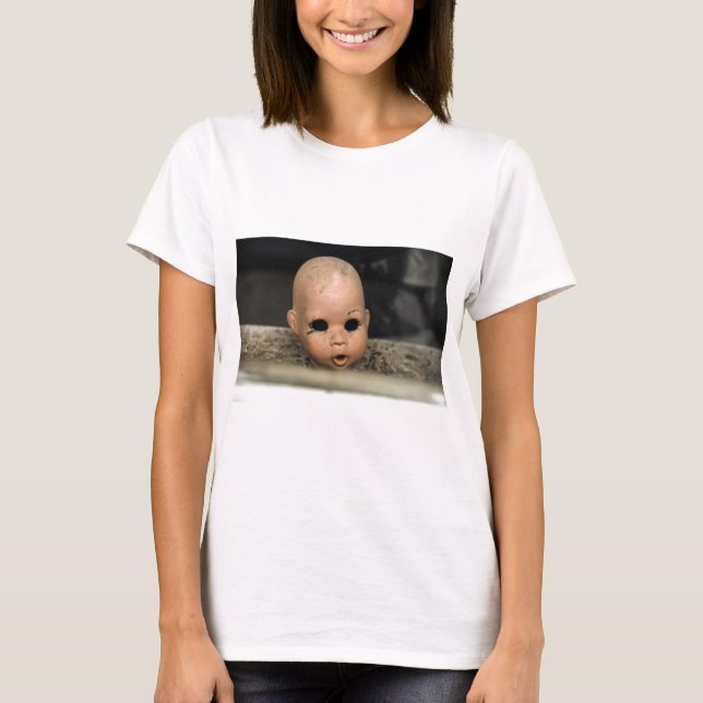 Camiseta Ventana sucia de la cabeza de la muñeca del (Anverso)