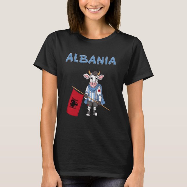 Camiseta Ventilador albanés de la vaca Albania (Anverso)
