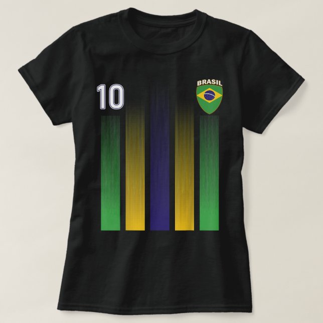 Camiseta Ventilador de fútbol Brasil 10 (Diseño del anverso)