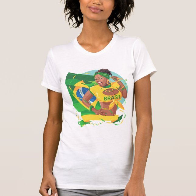 Camiseta Ventilador de la bandera de Brasil (Anverso)