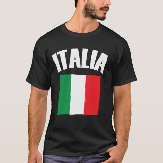 Camiseta Ventilador de la bandera italiana de Italia (Anverso)