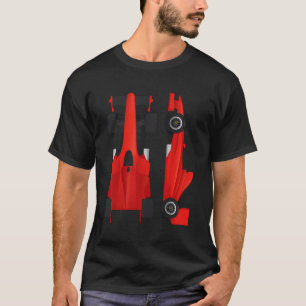 Camiseta Ventilador de la Carreras de Fórmula Racecar Roja