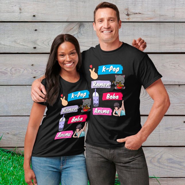 Camiseta Ventilador de la cultura K-Pop, Ramen, Boba y Anim (Subido por el creador)