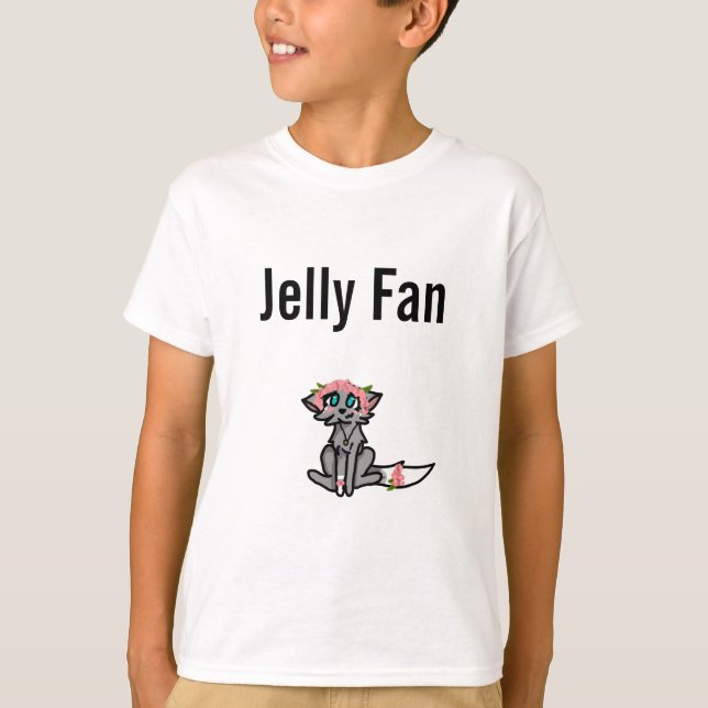 Camiseta Ventilador de la gelatina blanca para niños JellyB (Anverso)
