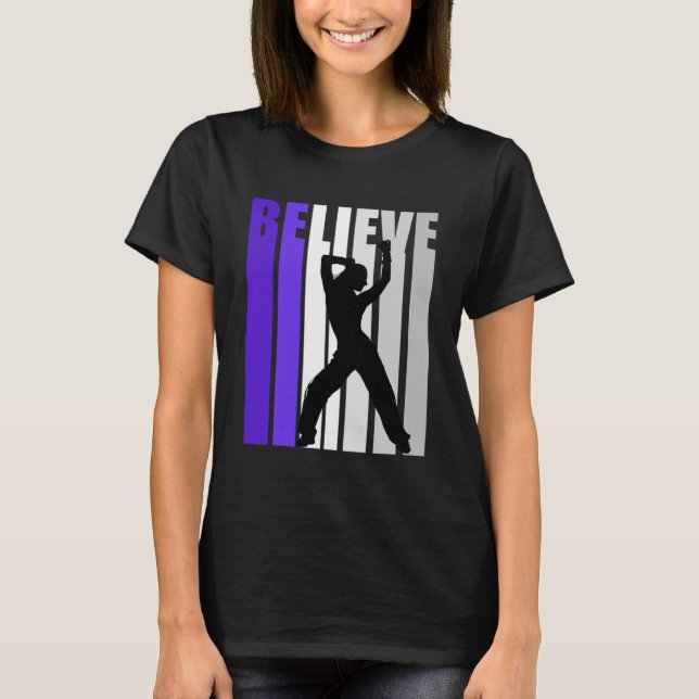 Camiseta Ventilador de los Chicas de baile morado retro (Anverso)