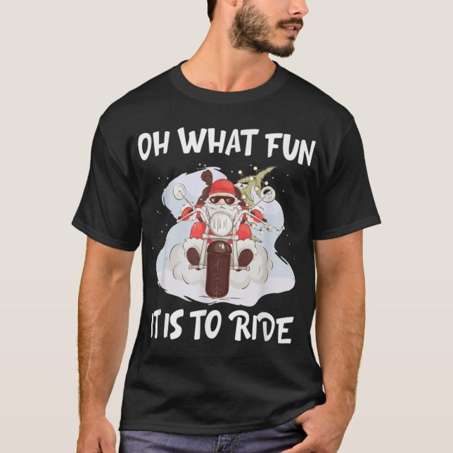 Camiseta Ventilador de motocicleta Santa Feliz Navidad (Anverso)