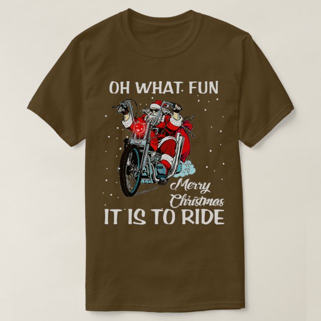 Camiseta Ventilador de motocicleta Santa Feliz Navidad Navi (Diseño del anverso)