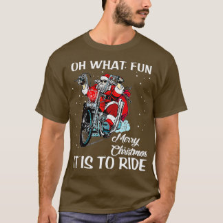 Camiseta Ventilador de motocicleta Santa Feliz Navidad Navi