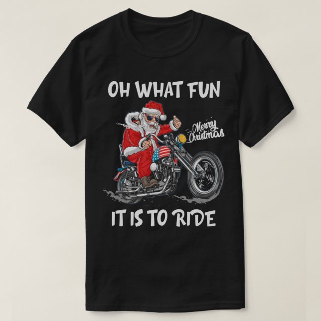 Camiseta Ventilador de motocicleta Santa Feliz Navidad Navi (Diseño del anverso)