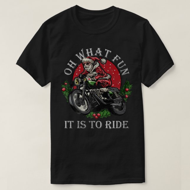 Camiseta Ventilador de motocicleta Santa Feliz Navidad Navi (Diseño del anverso)
