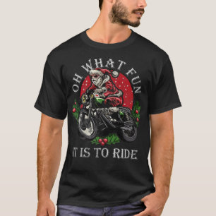 Camiseta Ventilador de motocicleta Santa Feliz Navidad Navi