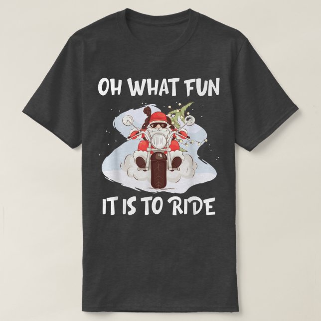 Camiseta Ventilador de motocicleta Santa Feliz Navidad Navi (Diseño del anverso)