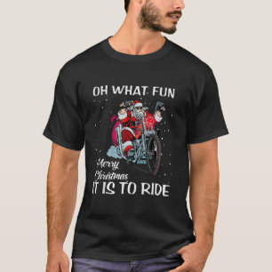 Camiseta Ventilador de motocicleta Santa Feliz Navidad Navi