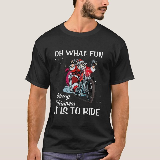 Camiseta Ventilador de motocicleta Santa Feliz Navidad Navi (Anverso)
