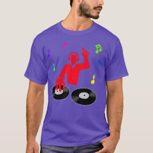 Camiseta Ventilador de música disco Hip Hop Vinyl Scratch D
